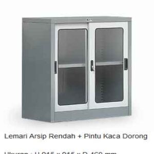 SDG-207 Lemari Arsip Besi Sliding Kaca Pendek Alba