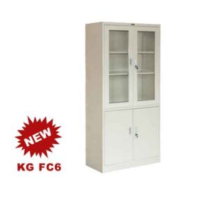 lemari pintu kaca dan plat