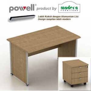 Meja Kantor Modera Powell 1260 + Laci Dorong