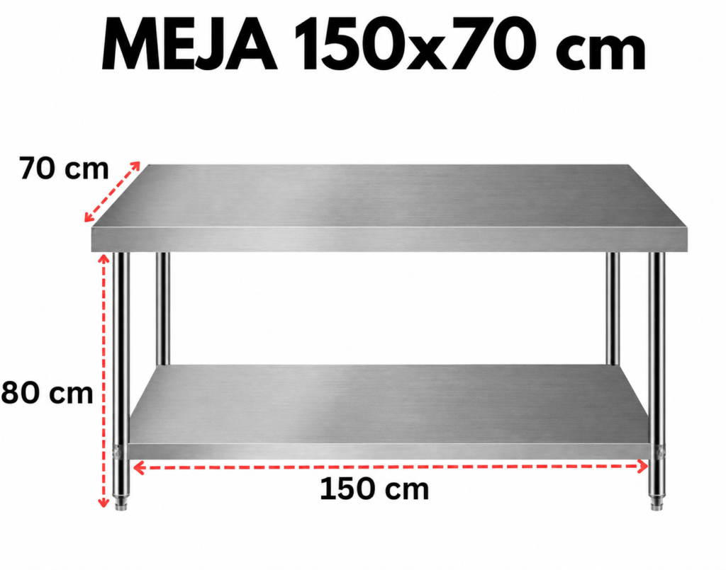 Meja Stainless 150 x 70