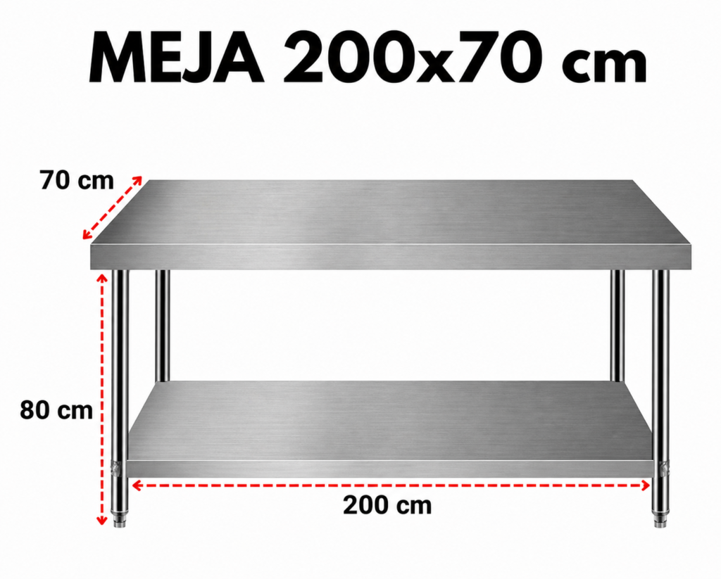Meja Stainless 200 x 70