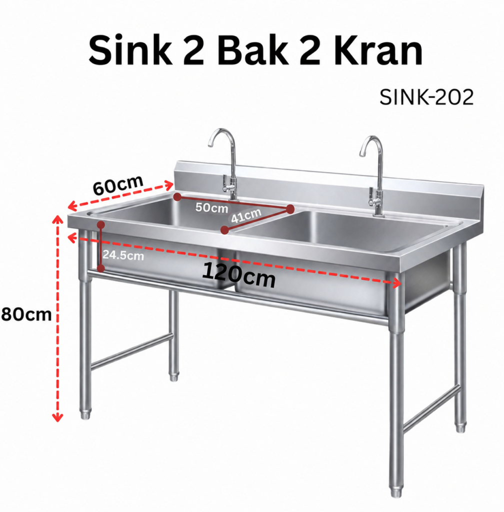 Sink 2 Bak 2 Kran Air