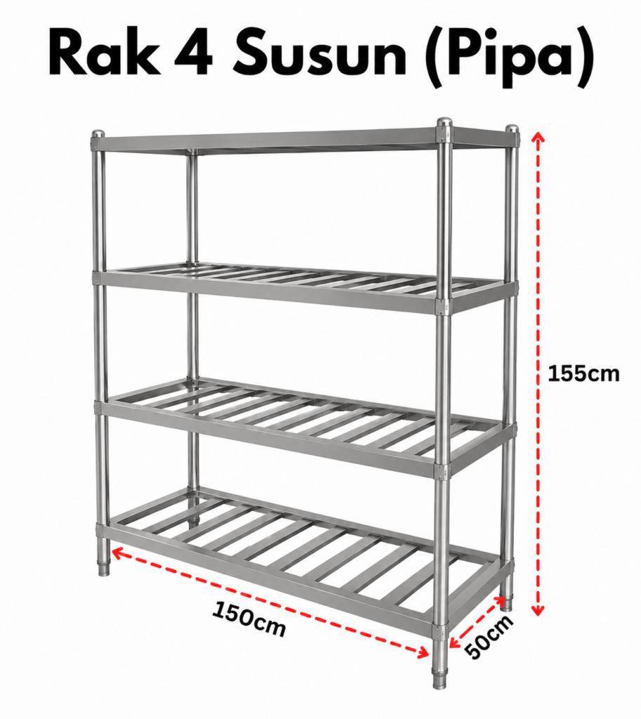Rak Stainless 4 Susun palang