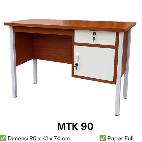 Meja Kantor MTK 90 | Meja Kerja Minimalis dengan Laci & Lemari Kunci - Gambar 3