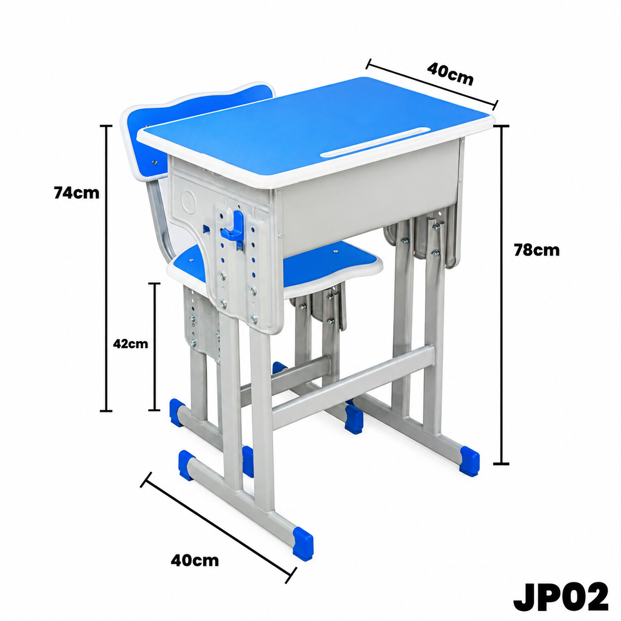 Meja kursi siswa Acero JP02 warna biru