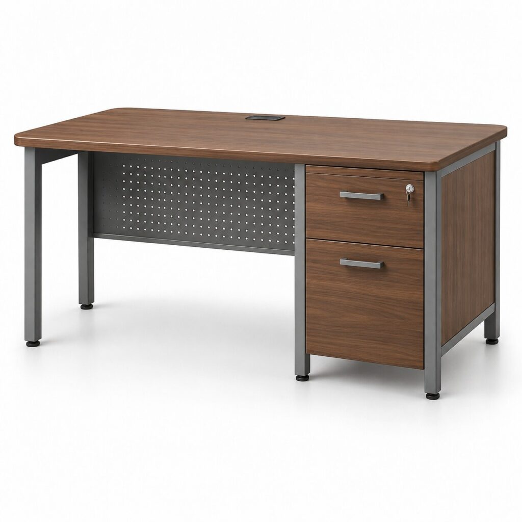 Meja guru berlaci SK Teacher 07 warna walnut