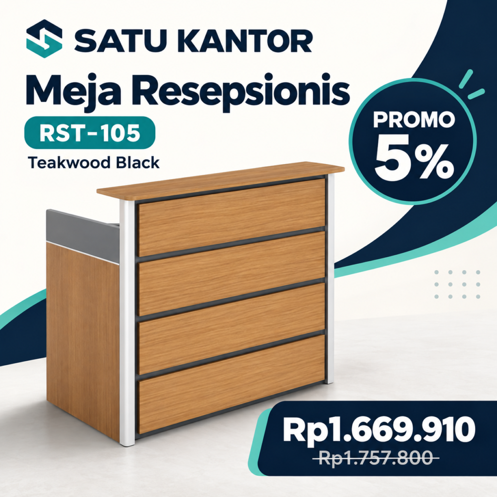 Meja Resepsionis RST-105 Teakwood Black